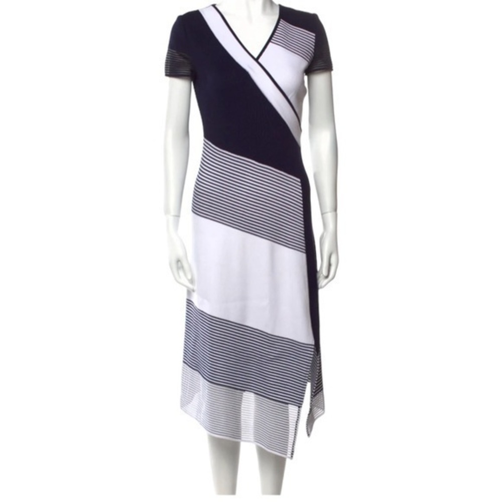 St. John dress blue & white colorblock